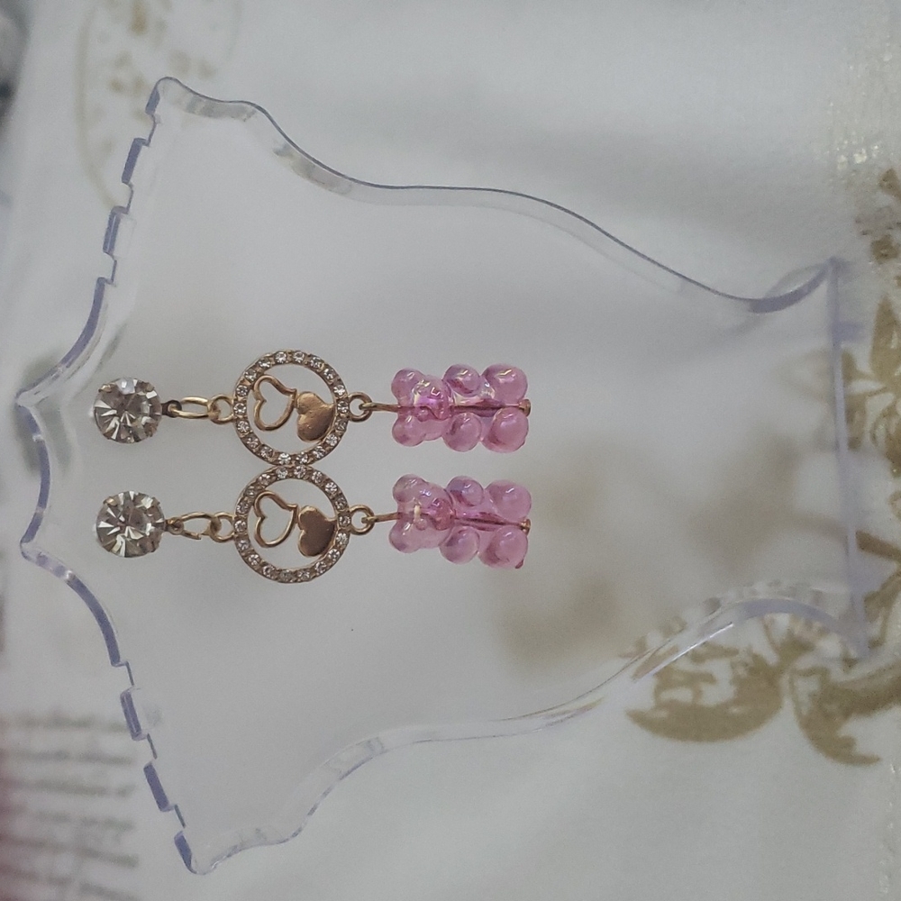 Crystal Bear Earrings